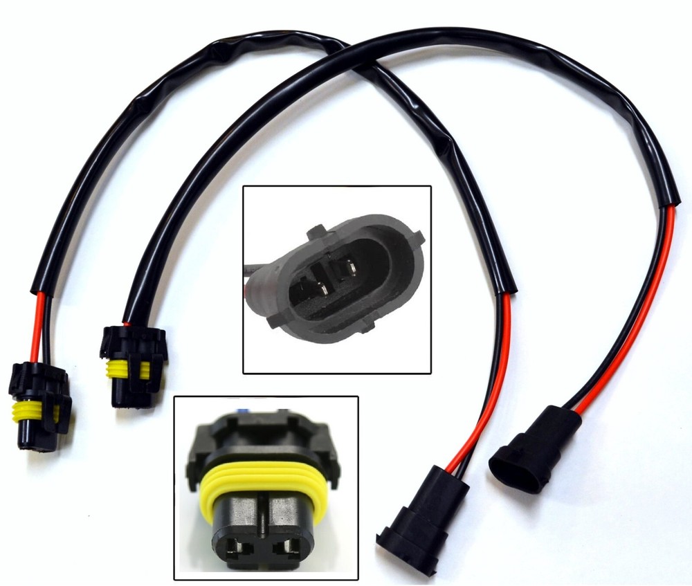 Conversion Wire H8 to 9006 Two Harness Fog Light Bulb Adapter Plug Connector