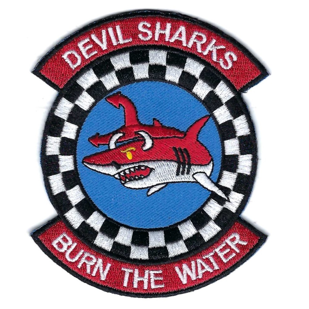 93rd FIGHTER SQUADRON 'DEVIL SHARKS BURN THE WATER' patch