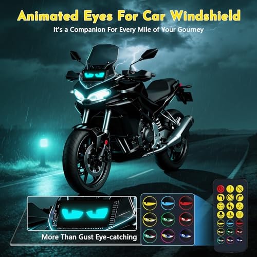 Devil Eye Lights for Motorcycle – 7"x3" LED Eyes for Car Windshield |