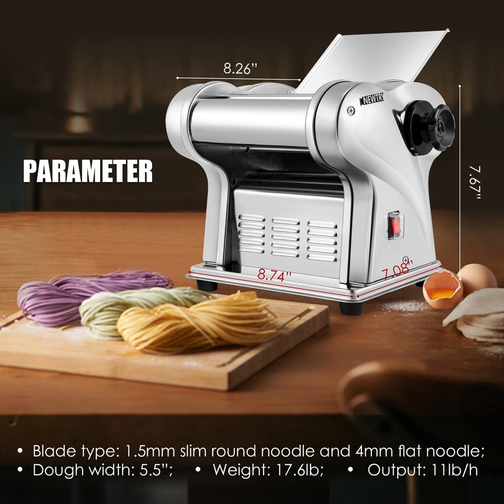 Electric Pasta Maker Noodle Maker Pasta Making Machine Dough Roller Cutter Th...