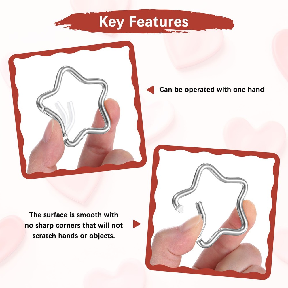 Star Shaped Snap Clip [1 Pack] - Keychain Clip [Silver]