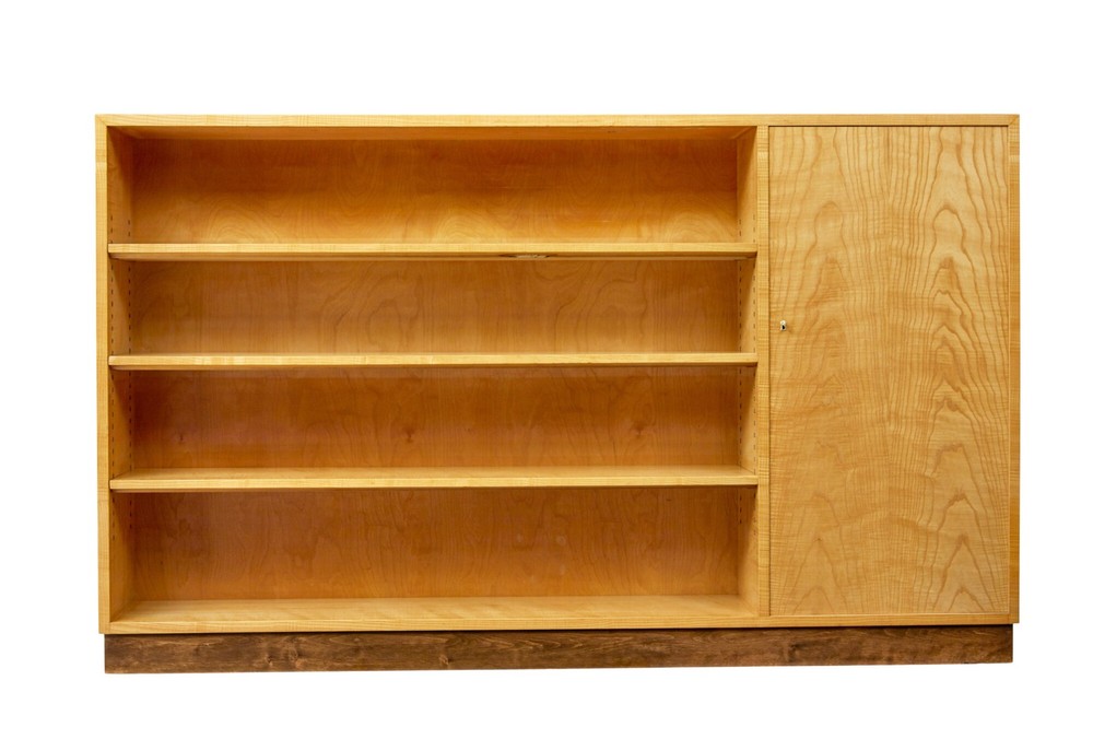SWEDISH MID CENTURY ELM OPEN BOOKCASE