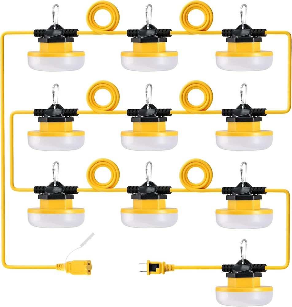 LEDIARY 100FT LED Construction String Lights, 150W 15000LM String Work Light,