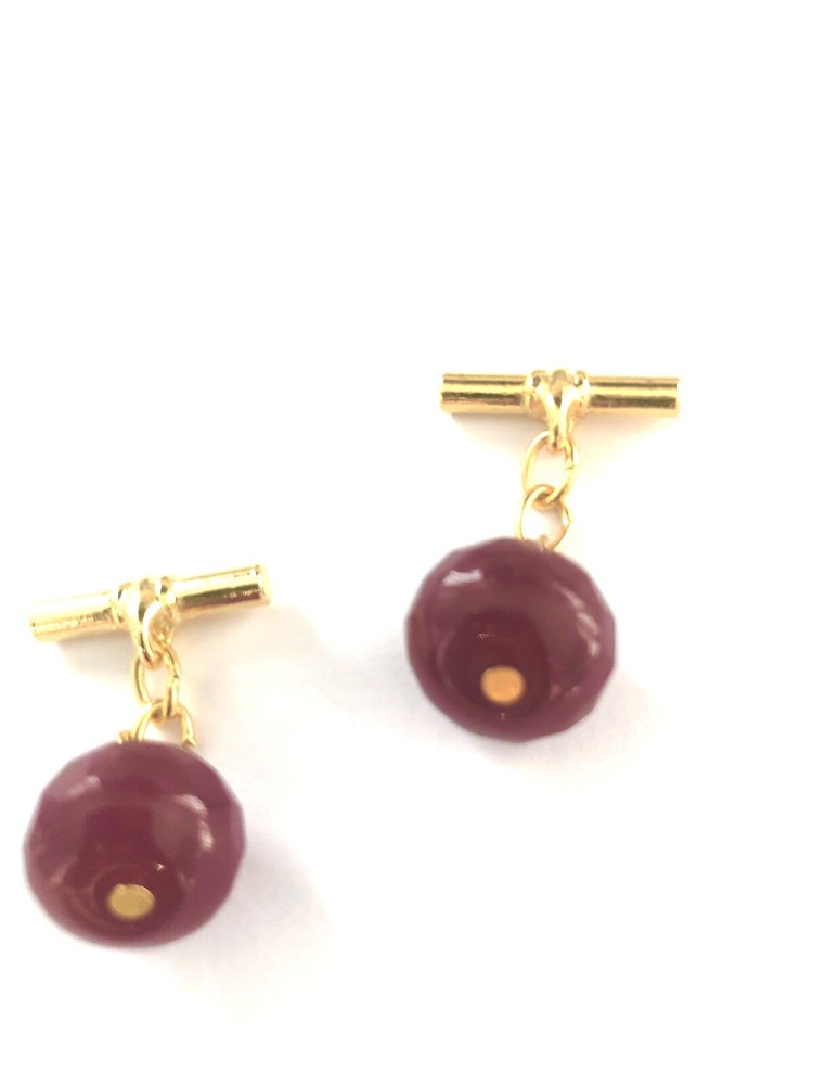Ruby cufflinks chain link