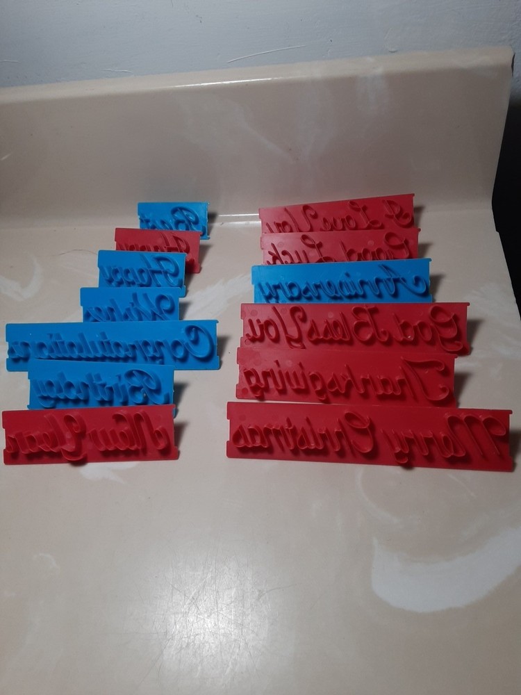 13 pc set 1988-1990 Wilton Message Pattern press forms stamps