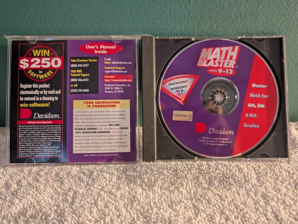 Davidson Math Blaster Ages 9-12 Mathematics Educational Software CD-ROM Win/Mac
