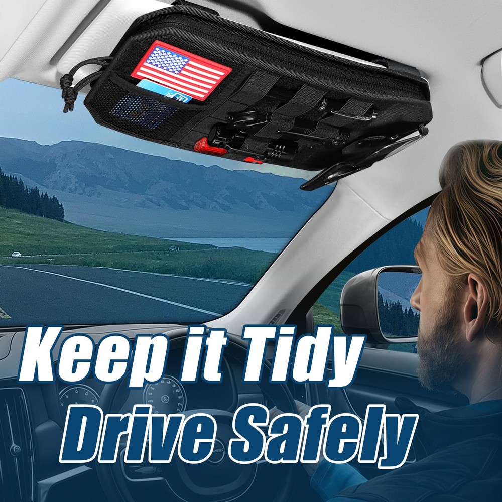Car Sun Visor Organizer with MultiPocket Storage for Universal Vehicles