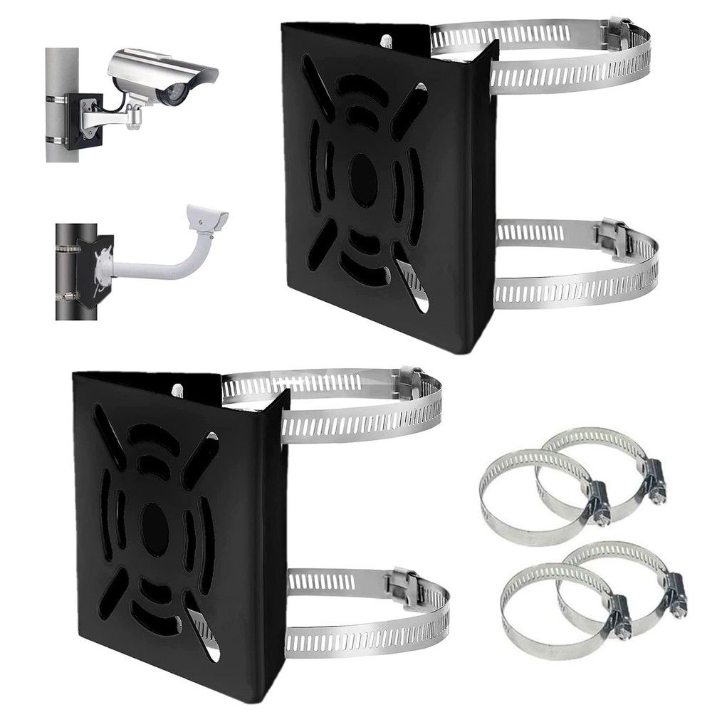 Universal Vertical Pole Mount Adapter Bracket for CCTV Security Camera 2 PACK