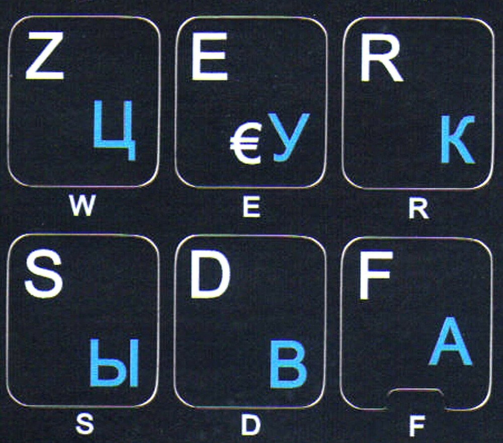 Russian Keyboard Stickers Русский алфавит для клавиатуры