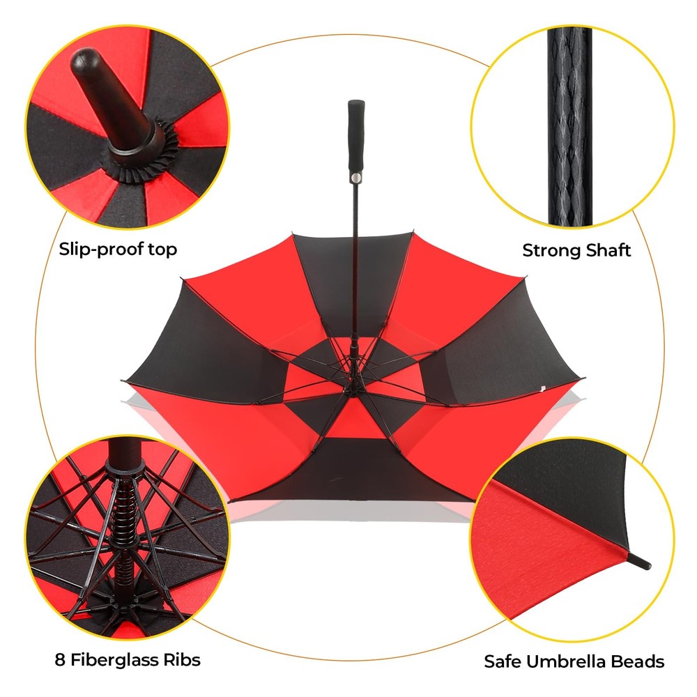 Automatic Open Golf Umbrella 54/62/68/72 Inch, Extra Large Windproof Vented D...