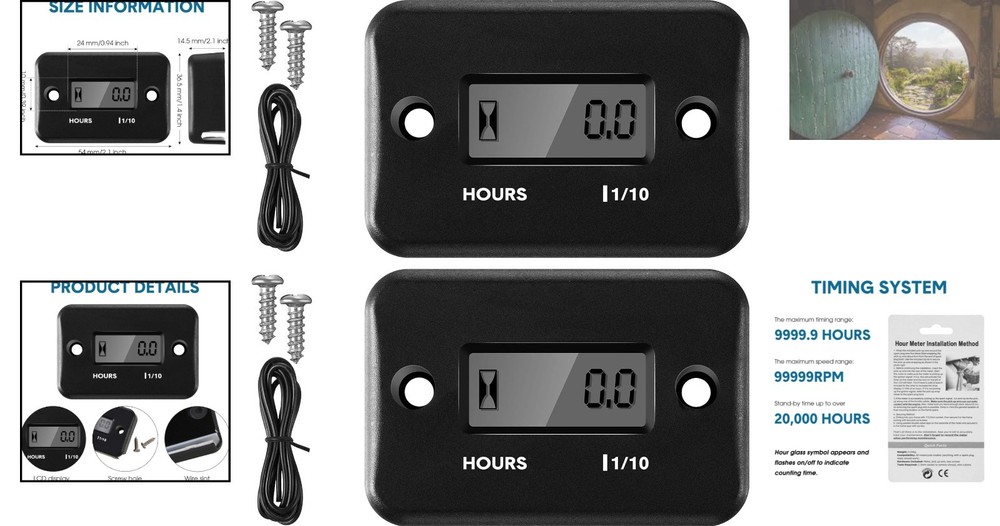 High-Performance Inductive Hour Meters - 2 Pack for All Mechanical Equipment