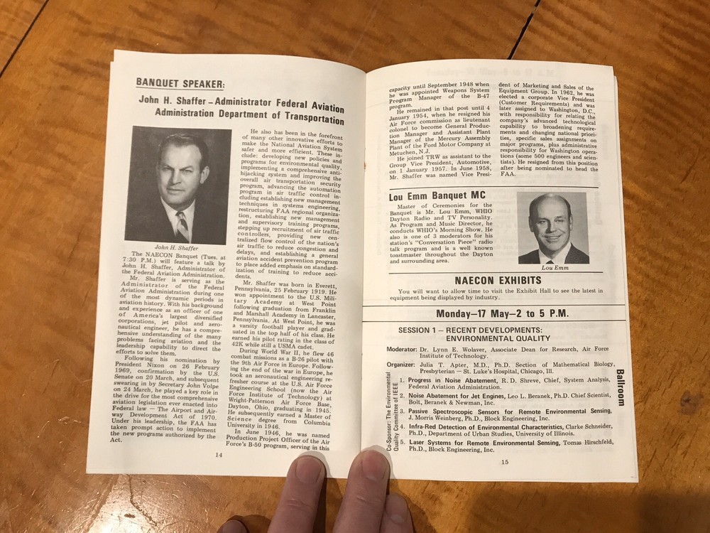 NAECON 1971 Brochure Aerospace Electronics SPACE Guide Conference WPAFB Ohio