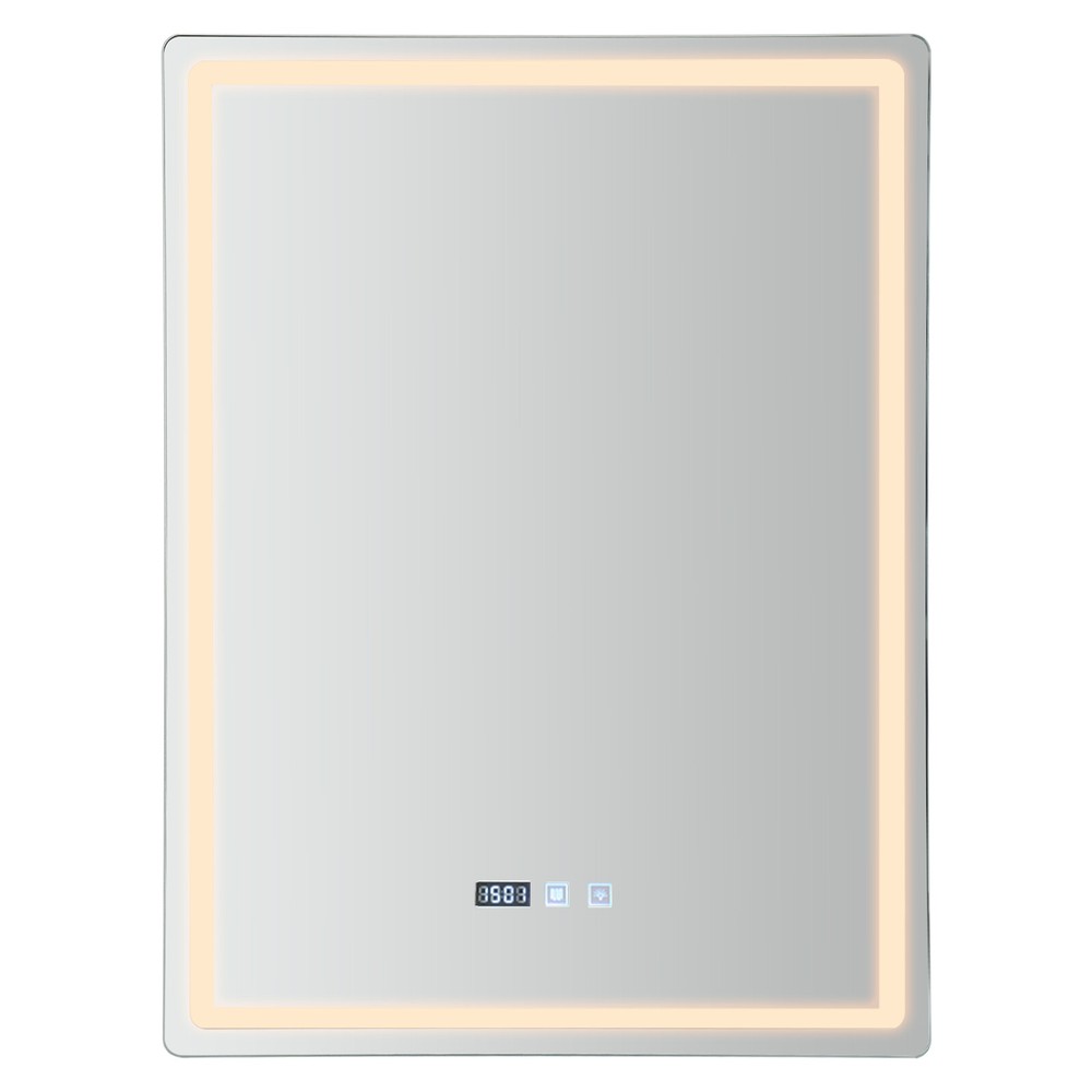 LED-Bathroom-Mirror Rectangular Dimmable Anti-Fog Mirror w/ Light Wall Mounted