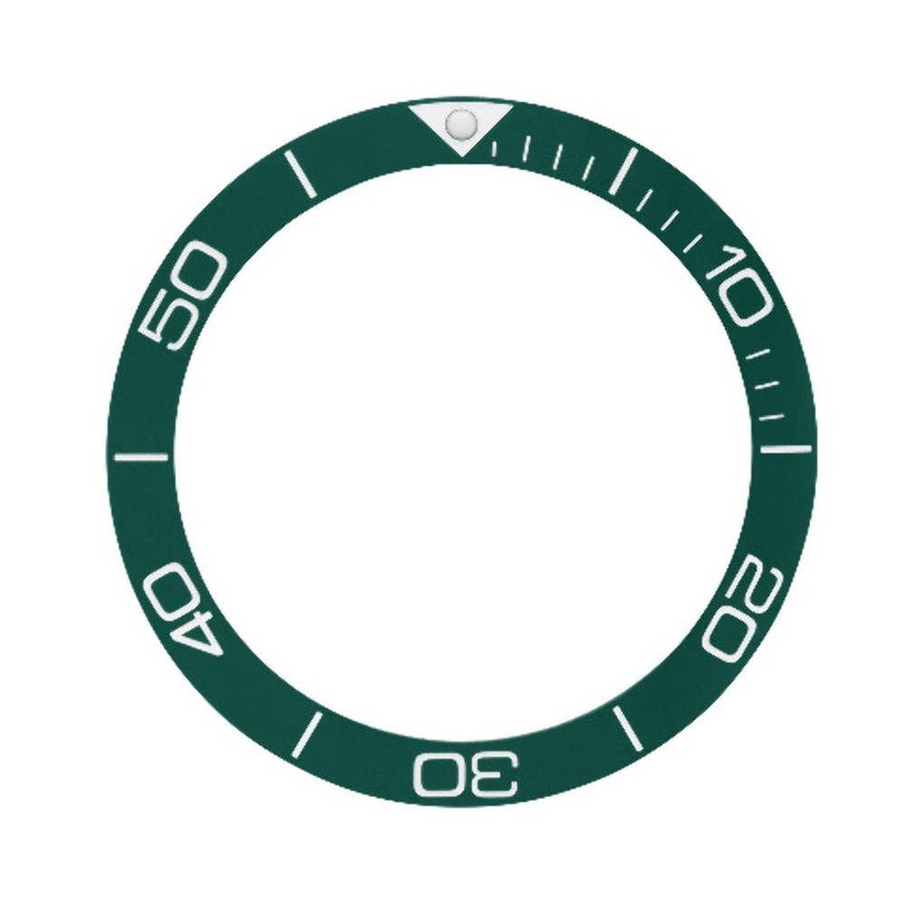 REPLACEMENT BEZEL INSERT CERAMIC GREEN FOR WATCH 38.50MM X 31.20MM