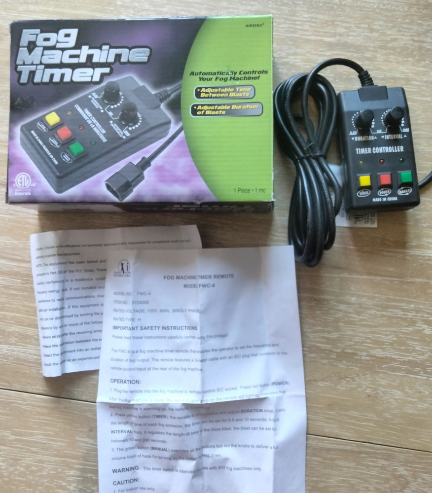 Fog Machine Timer - Manual Control Open Box AMSCAN - Pre-owned