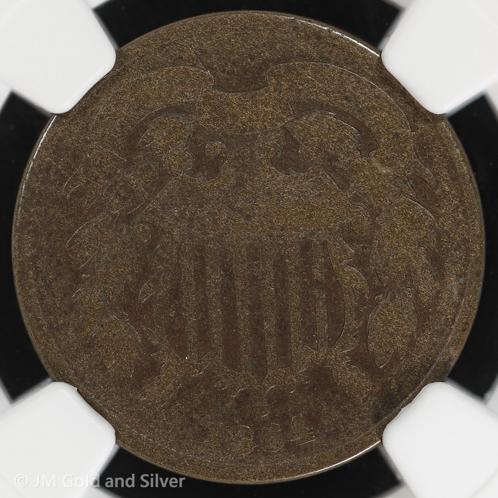 1864 2C Small Motto 2 Cent Piece NGC VG Details