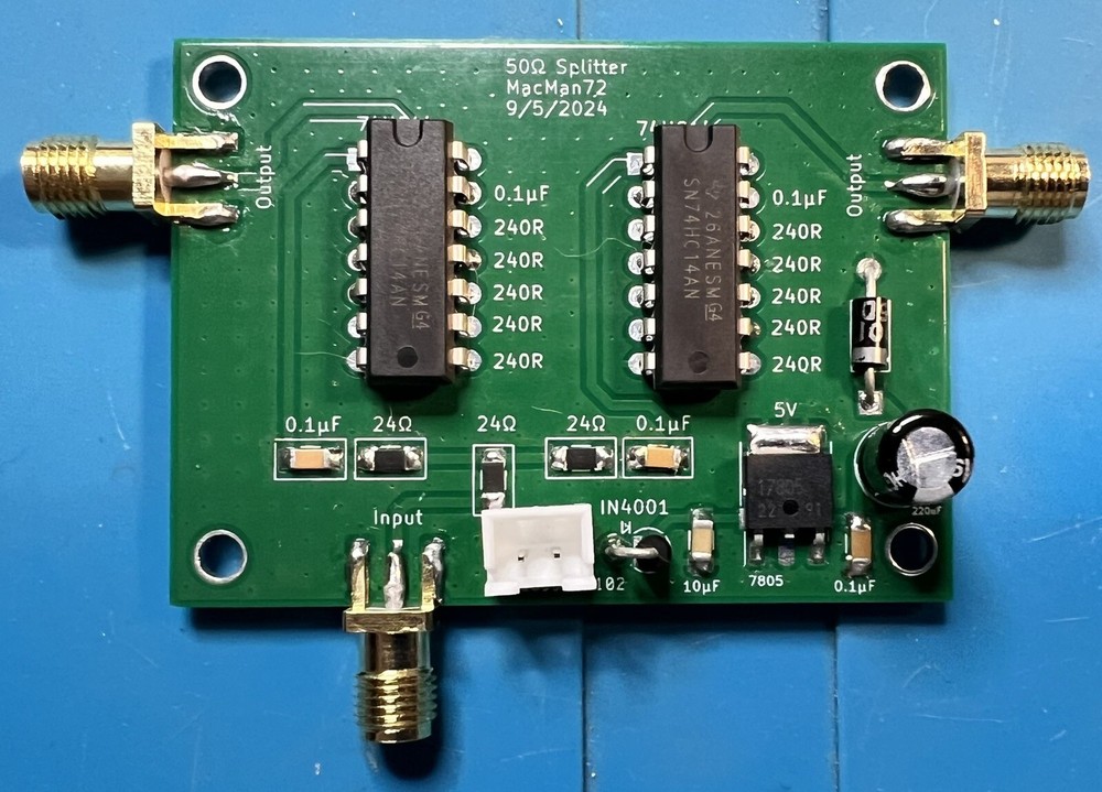 10MHz 50 Ohm Square Wave RF Splitter