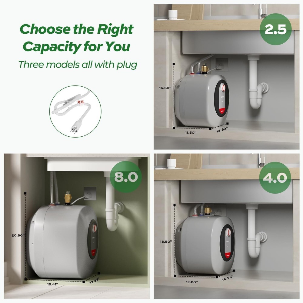 【99% NEW】2.5 Gal Electric Water Heater - Mini Tank Instant Hot Boiler Under Sink