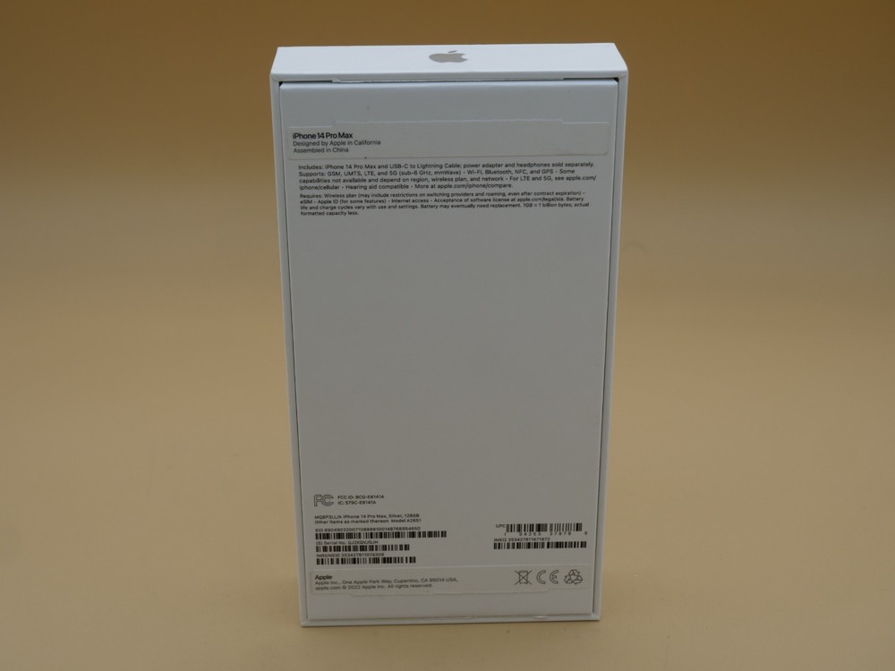 Empty Box ONLY Apple IPHONE 14 Pro Max Silver 128gb