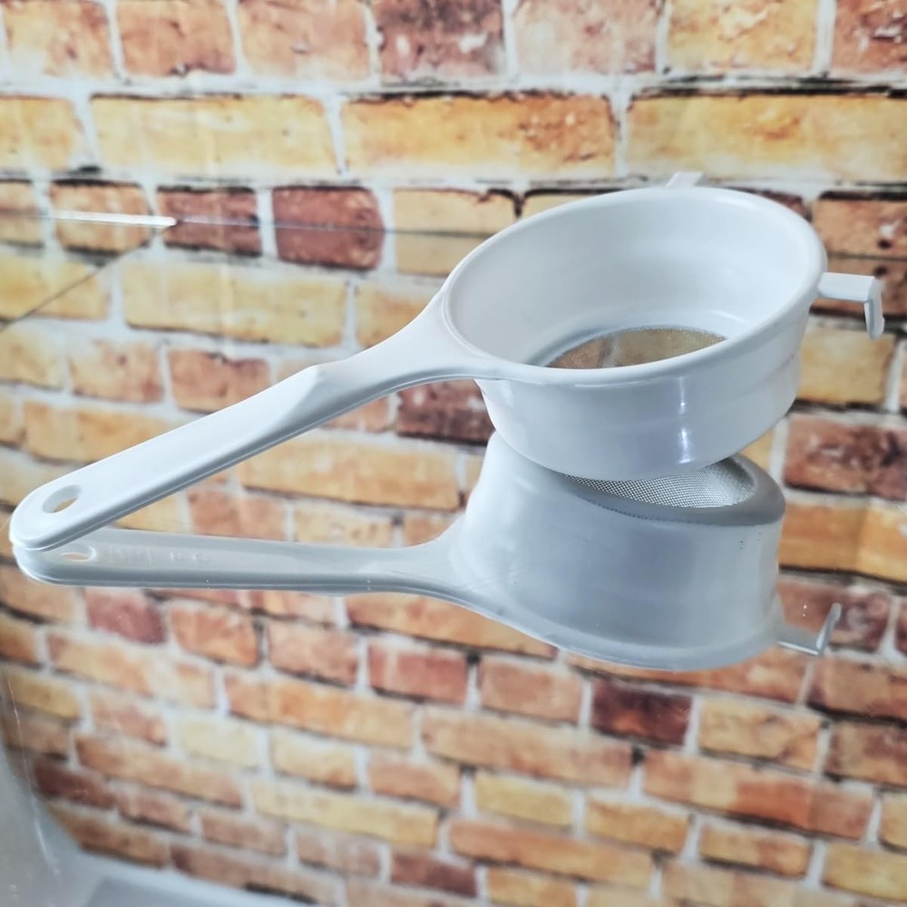 Plastic Strainer White 6.75" – Fine Mesh Kitchen Strainer with Handle | Light...