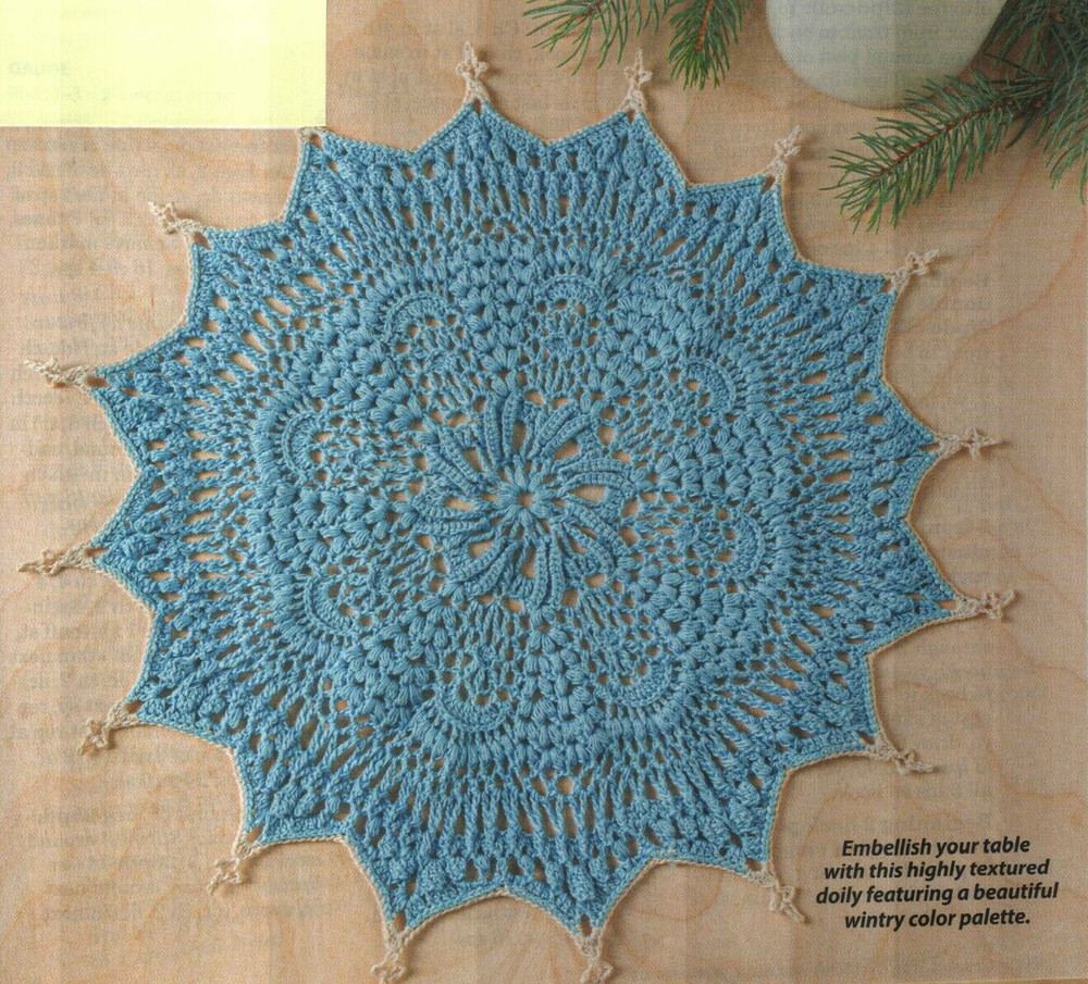 BIANCA DOILY 14 1/4" HOME DECOR CROCHET PATTERN INSTRUCTIONS