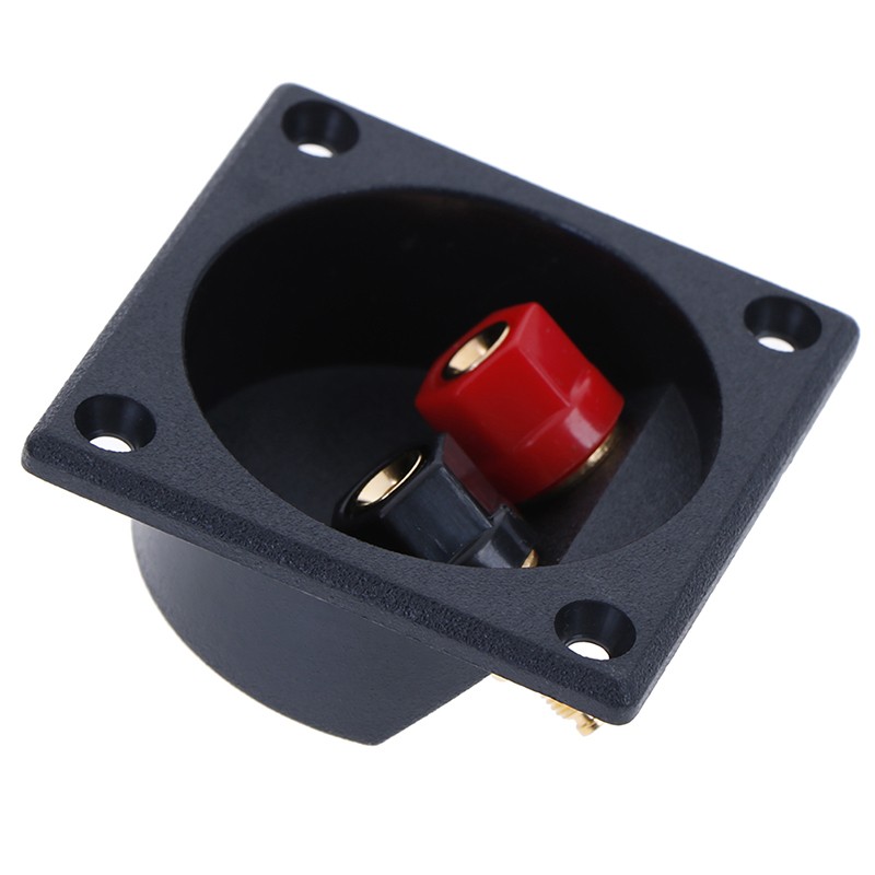 Square shape double binding post type speaker box terminal cup black and reYJQ6