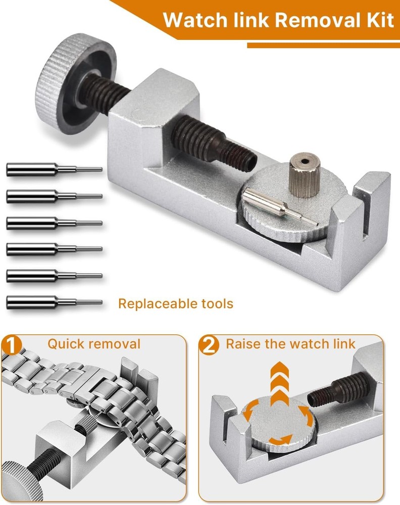 EasyTime Watch Link Removal Kit 108 Spring Bars 20 Link Pins Strap Adjustment