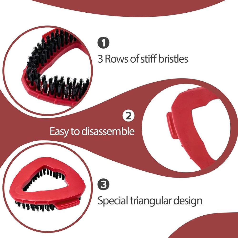 Versatile Red Scrub Brush Heads for Oceda EasyWring - 2 Durable Attachments