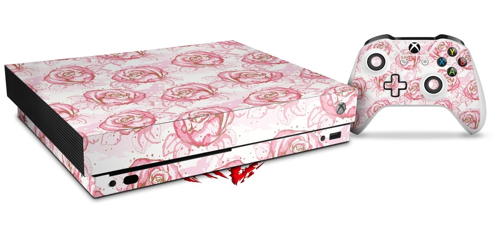 Skin for XBOX One X Console Controller Flowers Pattern Roses 13 Decal