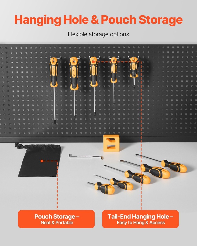 NEW HOT/ Screwdriver Set,12-Piece Hand Tools Set w/Magnetic Tips,Includes 5 Phi