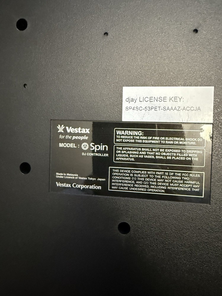 Vestax SPIN DJ Controller USB MIDI Audio Interface Algoriddim djay For Mac