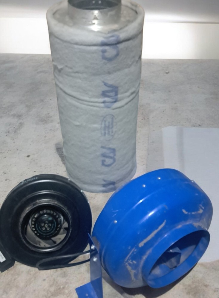 8" Inline Duct Fan Carbon Filter Vent Kit Hurricane 745 CFM Hydroponic