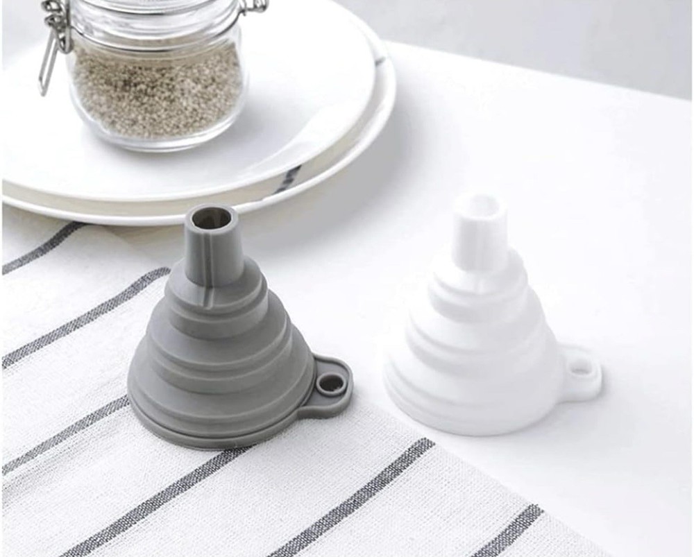 Multi-use Kitchen Funnel Small Foldable Collapsible Gray - A0221
