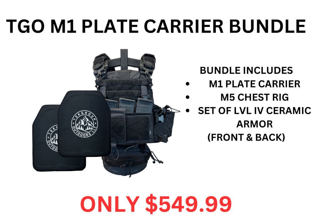 M1 Plate Carrier Bundle, Black Level 4 Ceramic