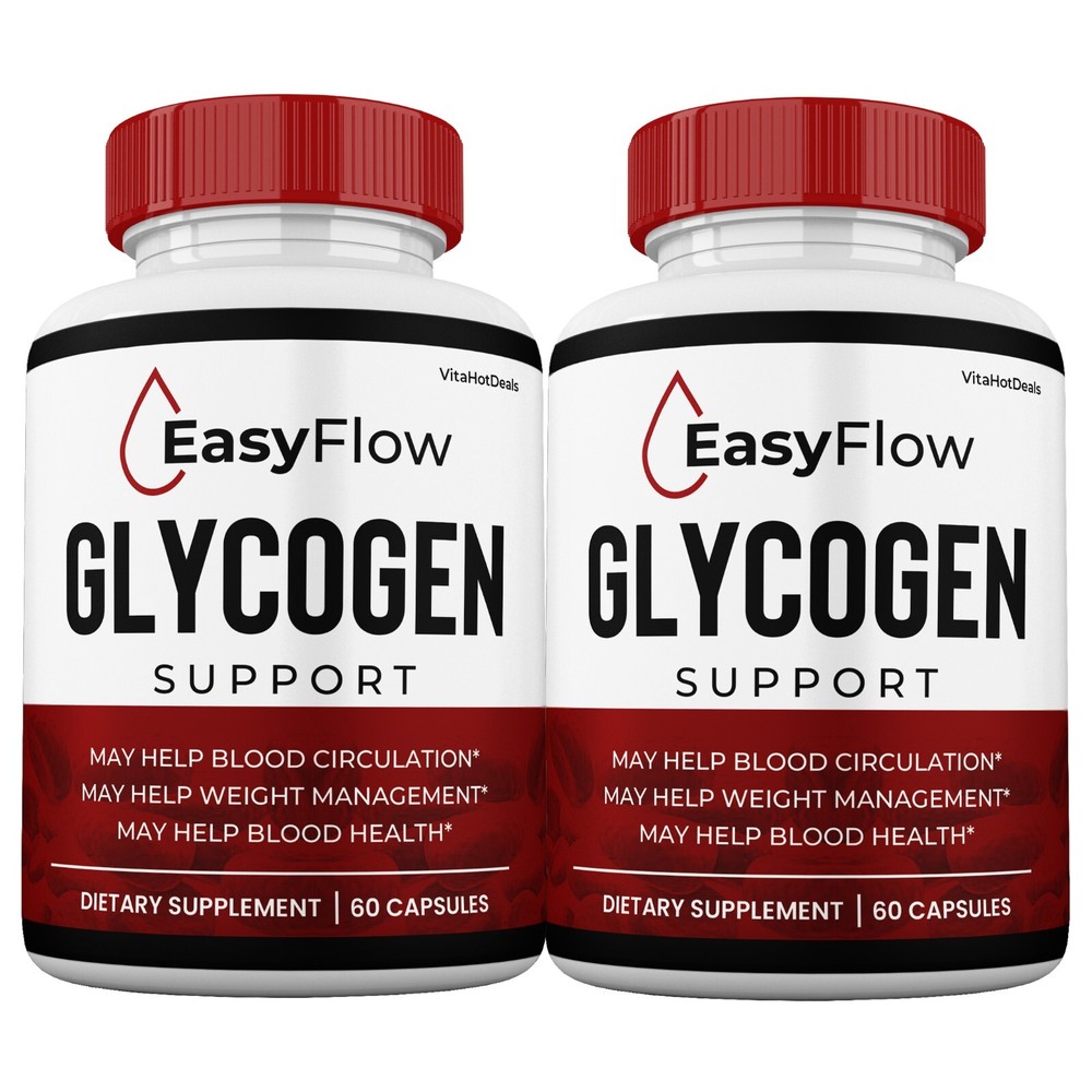 EasyFlow Glycogen Support Pills, Easy Flow  Capsules Blood Support (2 Pack)