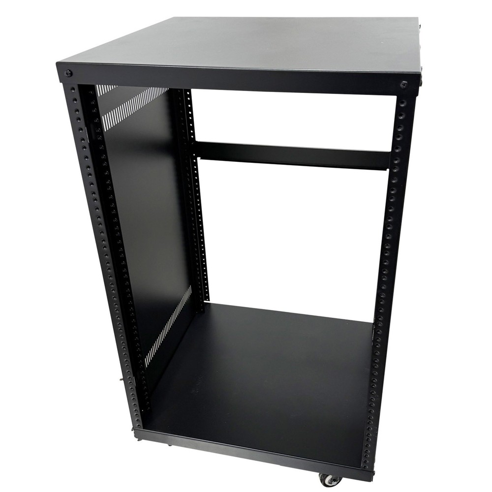 12U Open Frame Server Rack with 4 Casters Mobile Under-Desk Server Stand