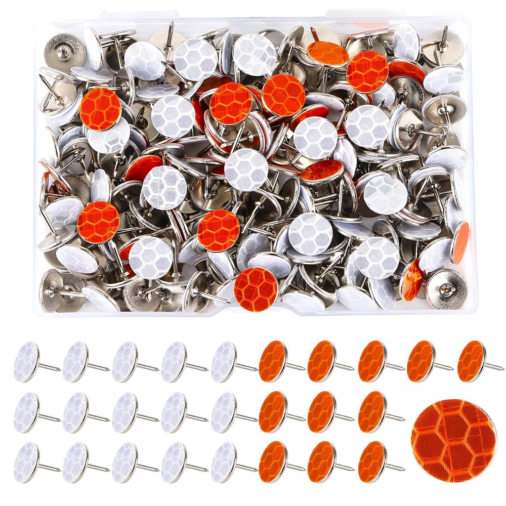 200 Pack Reflective Trail Markers Marking Tacks Glow Multicolor