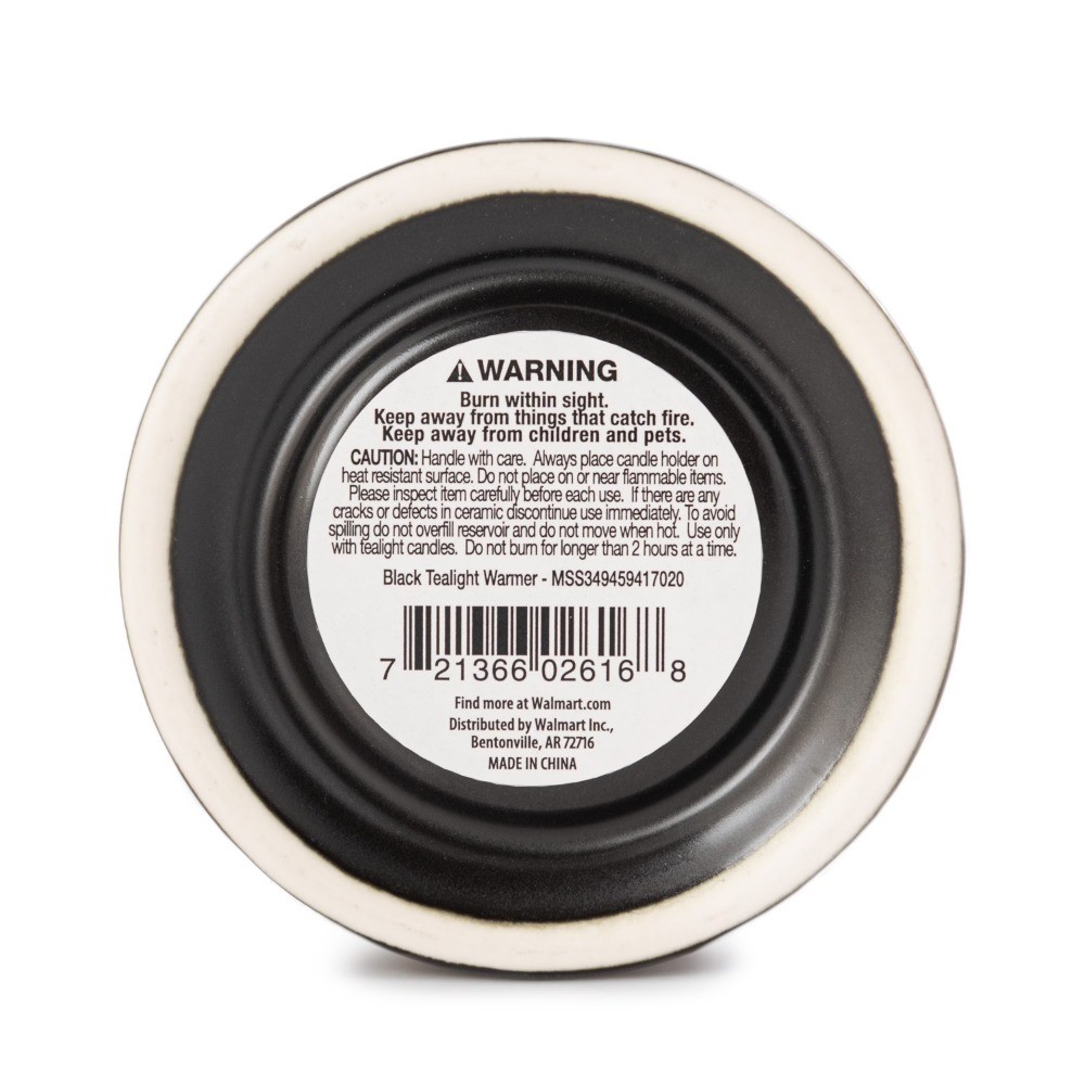 Ceramic Tealight Warmer, Black, 1 Pc
