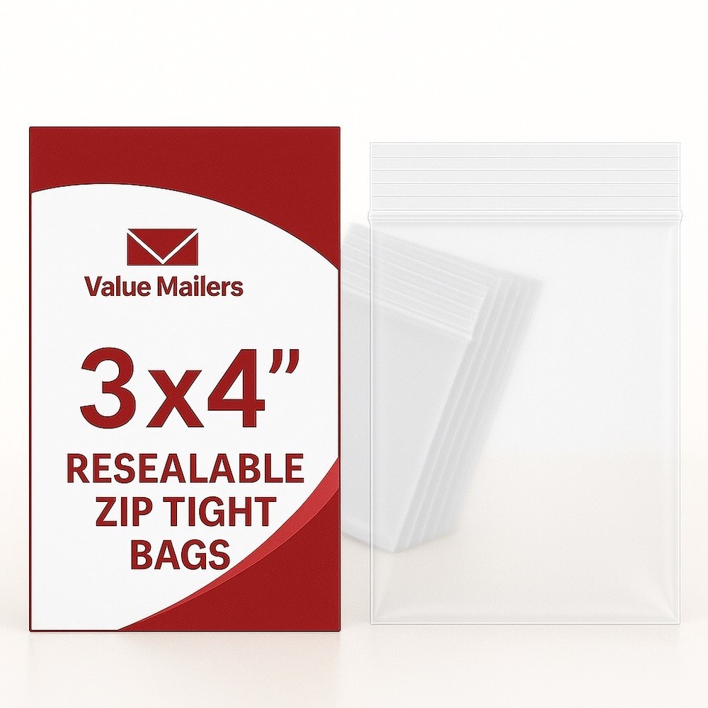2000 3x4 Clear Plastic Zipper Poly Locking Reclosable Bags 2 MiL