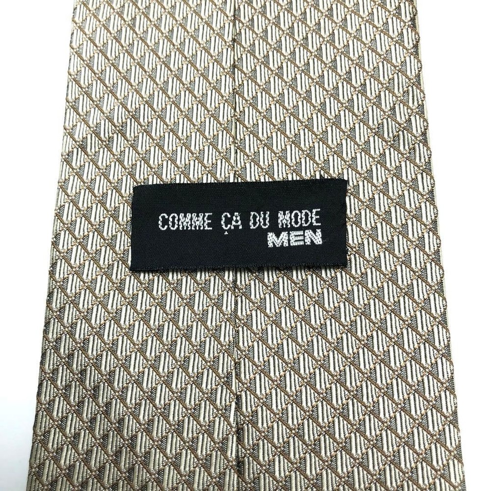 good COMME CA DU MODE tie geometric pattern beige