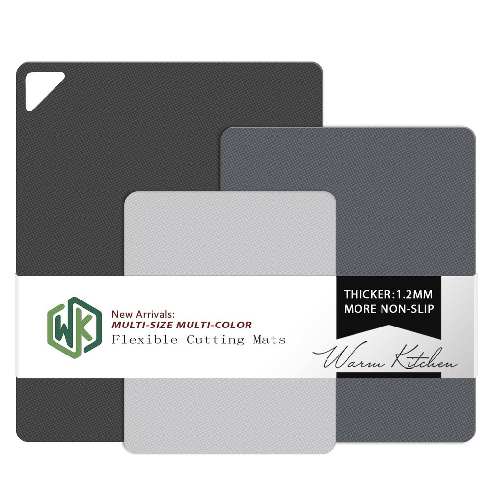 Flexible Plastic Cutting Boards Mats for Kitchen, Flexible Non Slip Cutting M...