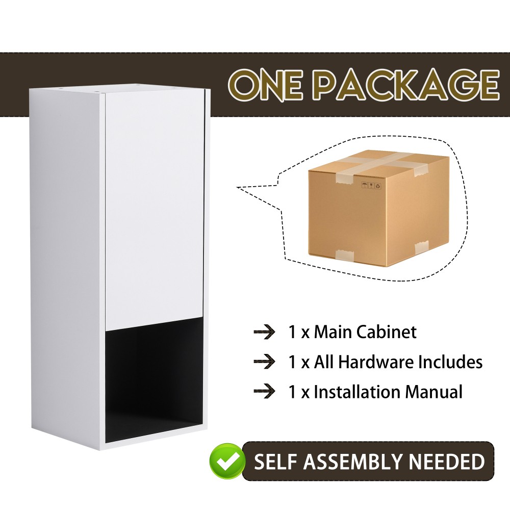 Bathroom Side Cabinet 2 Soft Close Doors Float Mounting Design