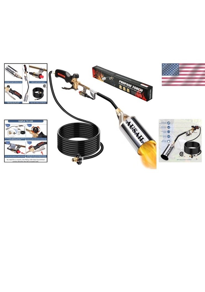 Powerful 800,000 BTU Propane Torch with Turbo Igniter - Multi-Purpose Burner