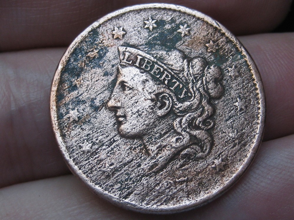 1837 Matron Head Large Cent Penny- Fine Details, Plain Cord Medium Letters
