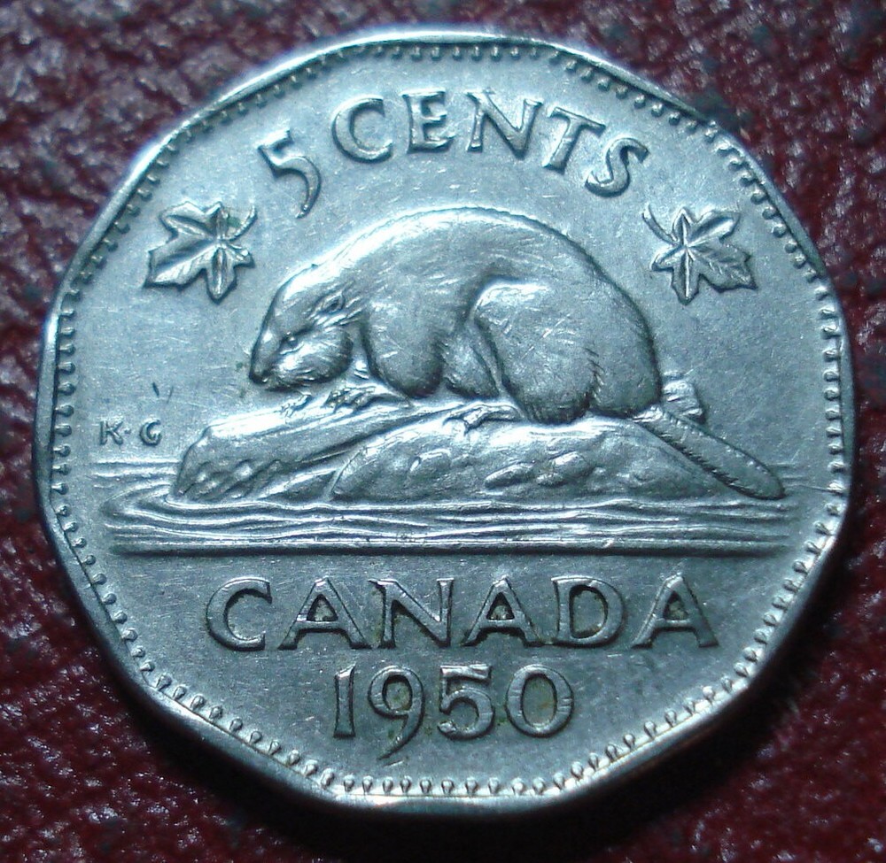 1950 CANADA 5 CENTS IN VF-EF CONDITION