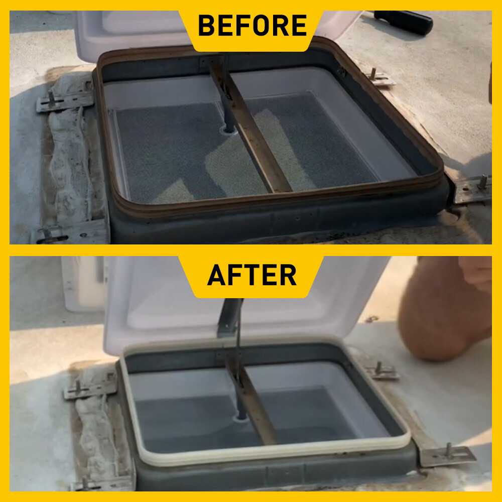 2 Pack For RV Roof Vent Seal 51" TPE Rubber Camper Vent Fan Gasket Replacement