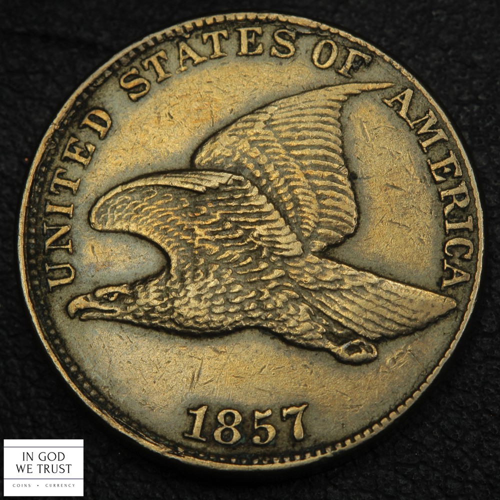 1857 Flying Eagle Cent 1C - Cleaned