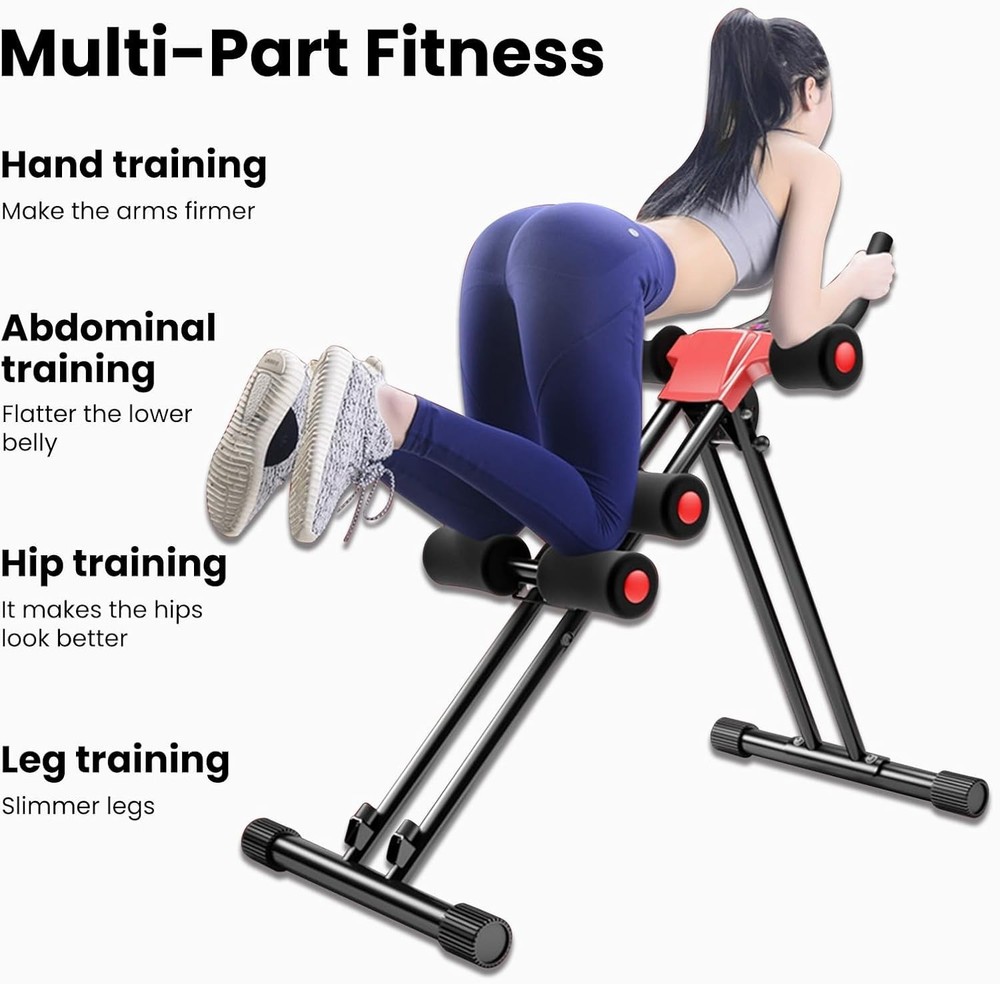 Adjustable Ab Trainer, Foldable Ab Machine for Home Gym Beginners