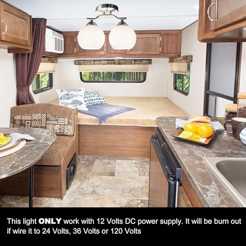 12V RV Pendant Dining Table Light with Replaceable Bulb (2 X E26 Bulb