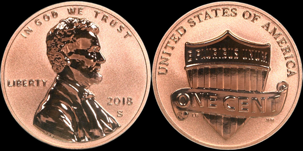 2018-S Lincoln Cent  REVERSE PROOF -VERY RARE 50th Anniv Solid Gem Reverse Proof